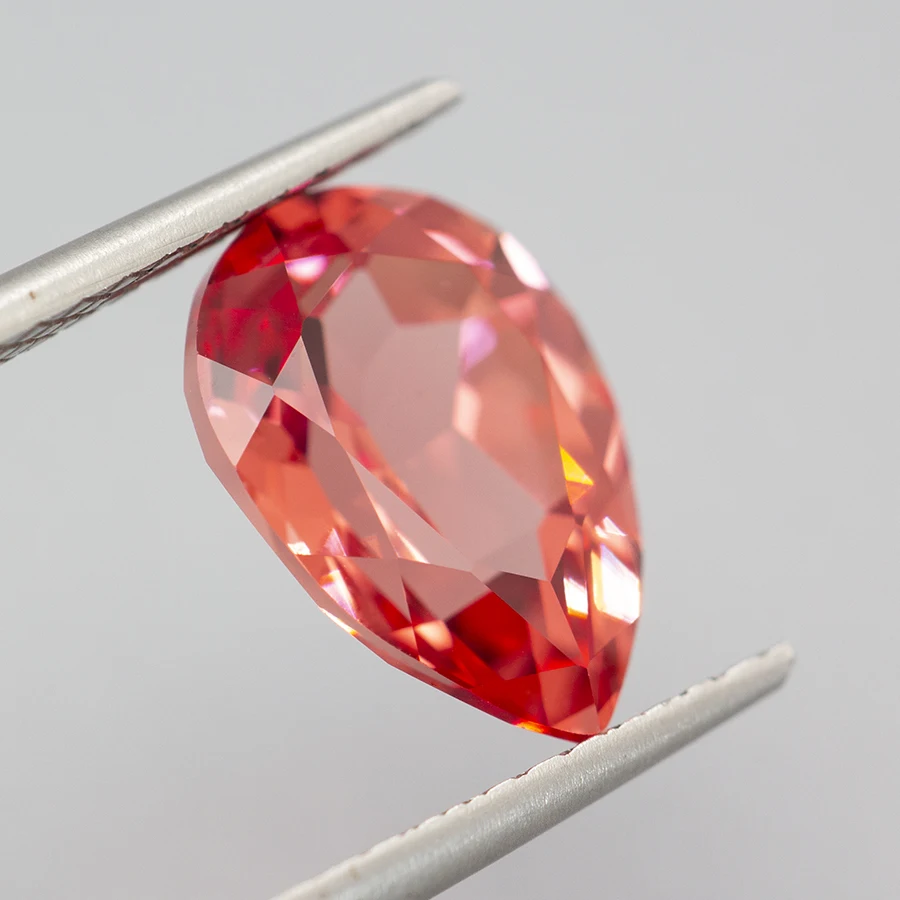 

Lab Padparadscha Gemstone Pear Cut Sunset Color Lab Sapphire Diamonds with Selectable AGL Certificate for Jewelry Making