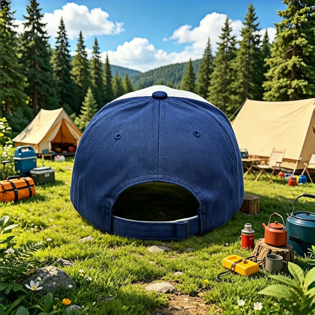 Pine Tree Embroidered Two-Color Baseball Cap - Adjustable Curved-Edge Outdoor Natural Sun Hat - Suitable for Both Men and Women