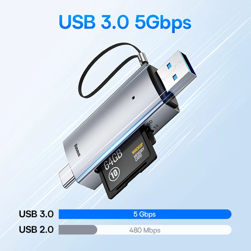 Lettore Di Schede USB 3.0 Type-C – Micro SD, SD, OTG, Universale Per Apple, Huawei, Samsung, Xiaomi