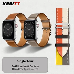 Kebitt A01 High Quality Swift Barenia Cow Leather Iwatch Band For Apple Watch Ultra 3 2 1110 9 8 7 6 Se 3 Strap 46 42 41 45 49MM