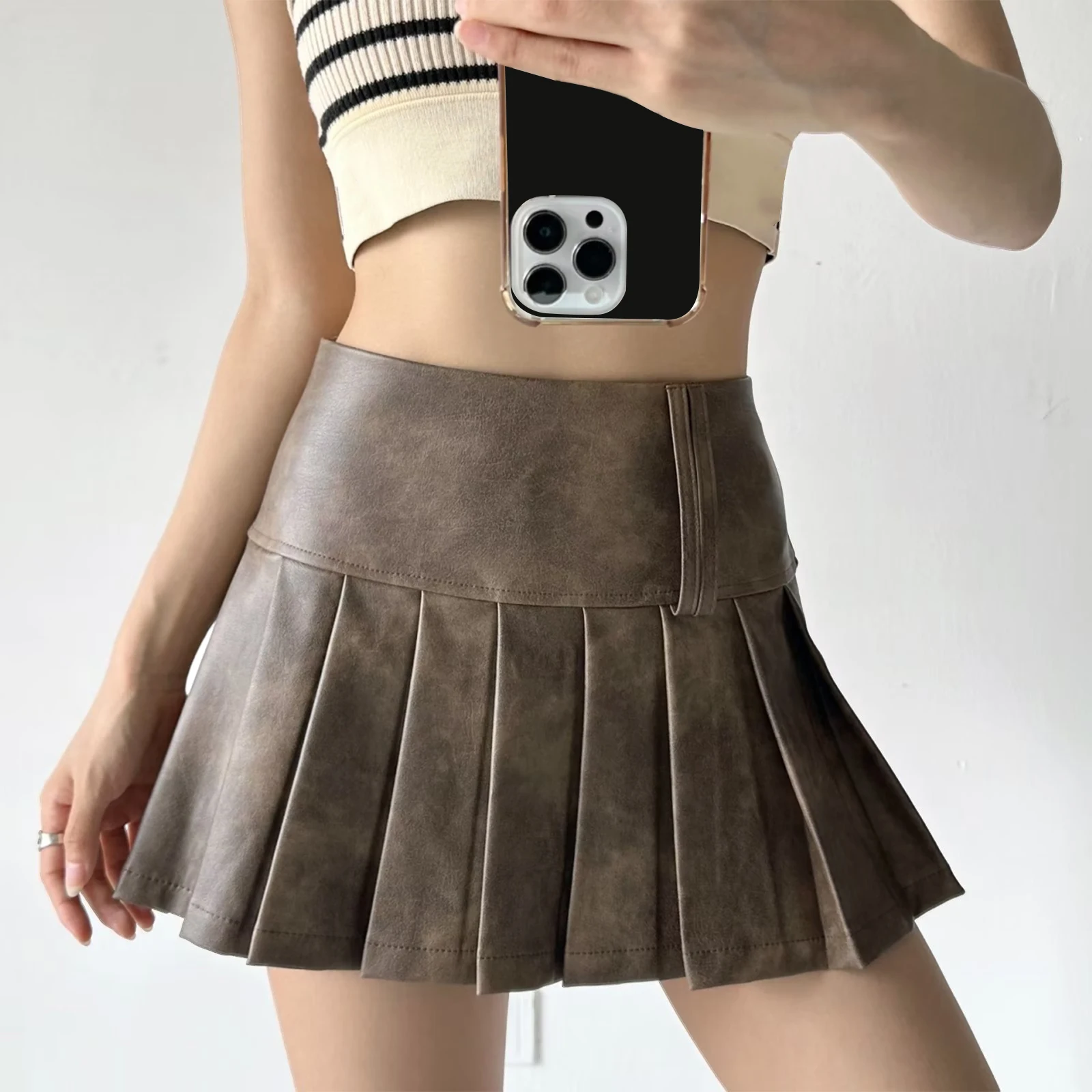 

Sexy Mini Skirt High Waist Sexy Skirts for Women Pleated Dress Perfect for Any Occasion 066C