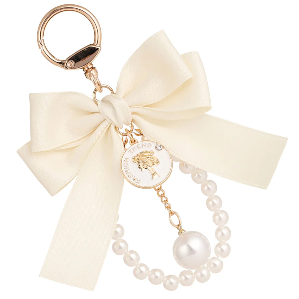 Key Chain Car Key Chain Pearl Bow Key Ring Backpack Keychain Vintage Keychain Bag Ornament