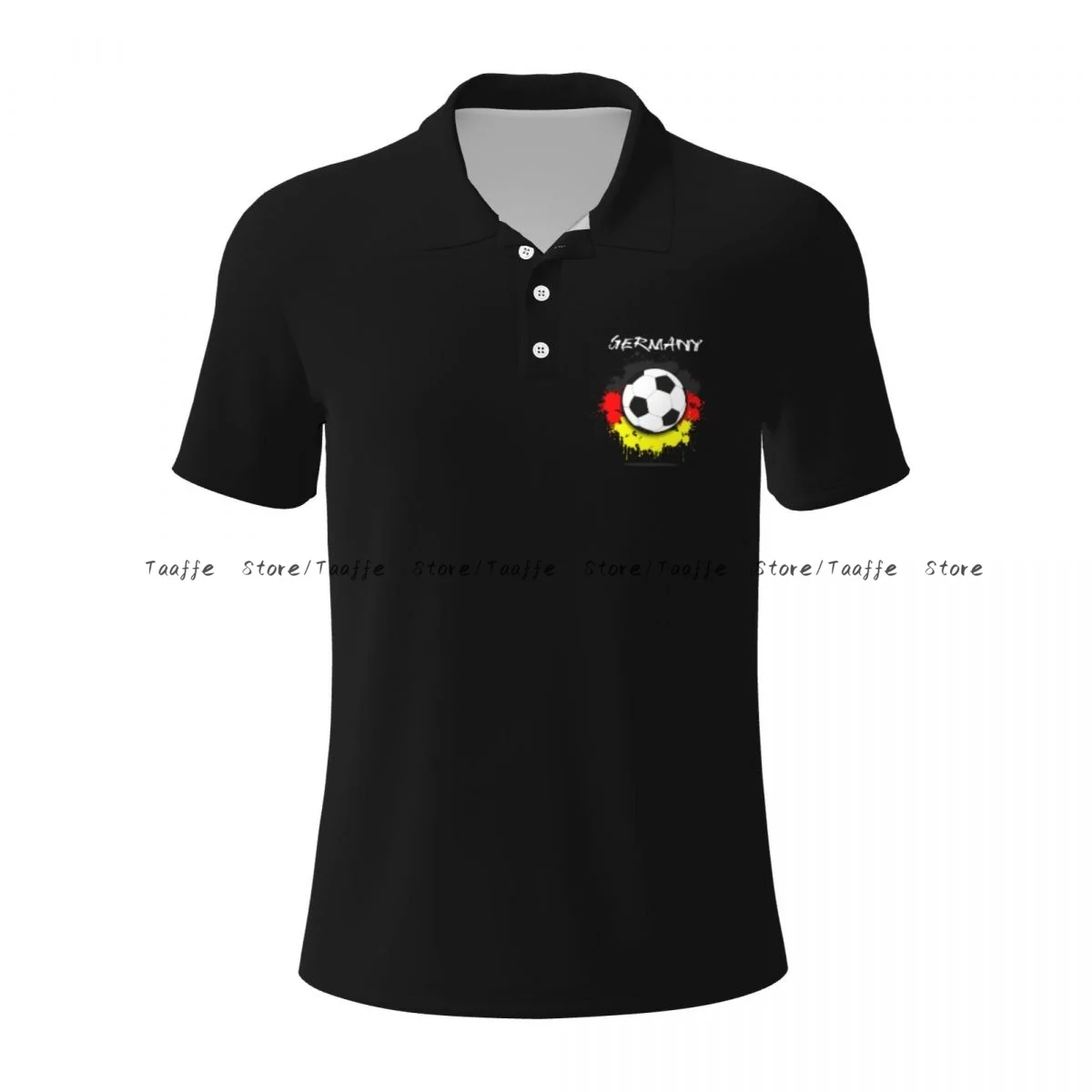 Men's Polo Shirt Germany Flag Soccer Ball Against Pattern Business Casual Lapel Short Sleeve T-shirt top