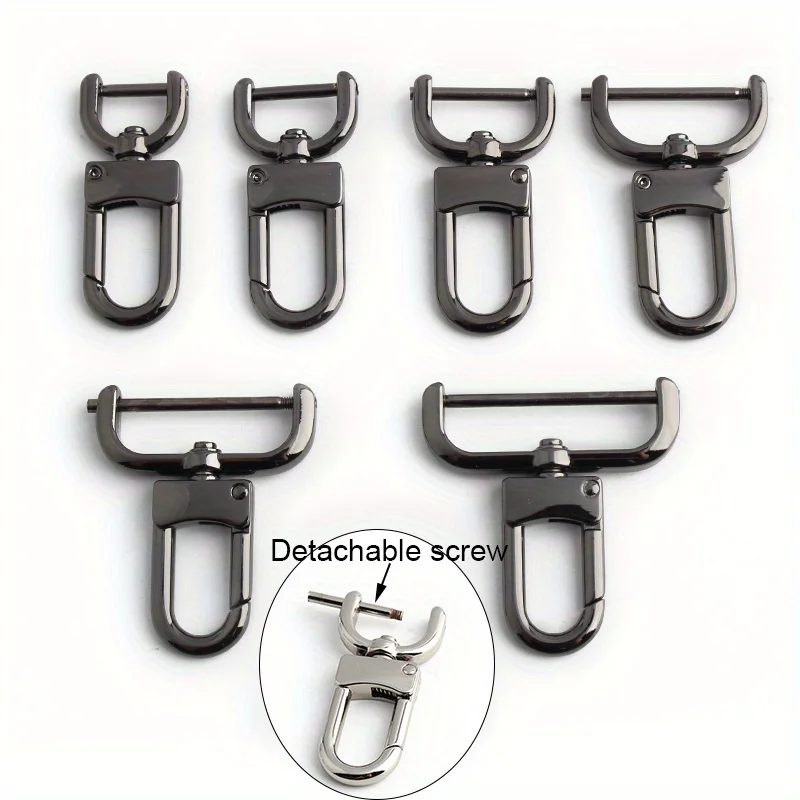 2PCS 13/16/19/25/32/38mm Metal Removable Hook Trigger Clip Belt Buckle Hook Easy Repair Leather Craft Bag Belt Screw Carabiner