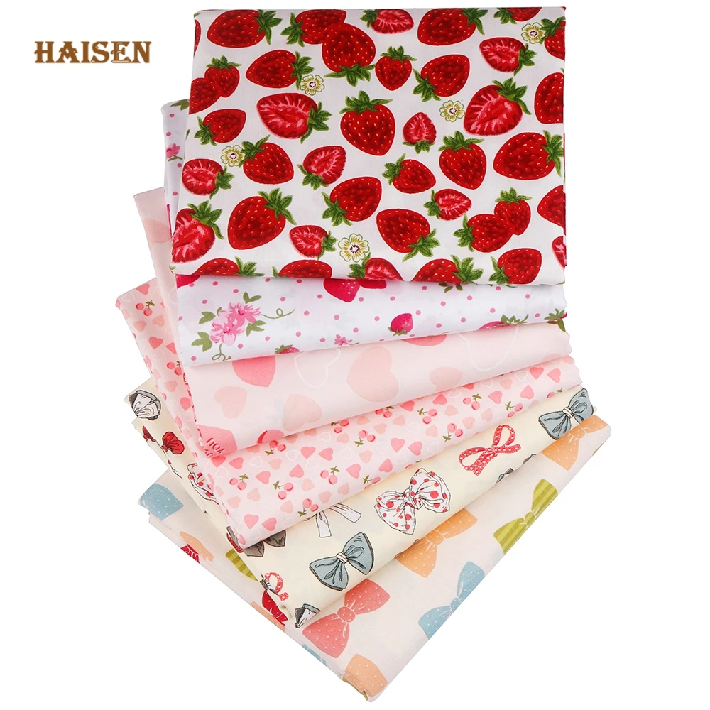 

Soft Eco-Friendly 100% Cotton Twill Patchwork Fabric 6pcs 40x50cm Precut,Baby&Kids Clothing,DIY Sewing Quilting Craft Material