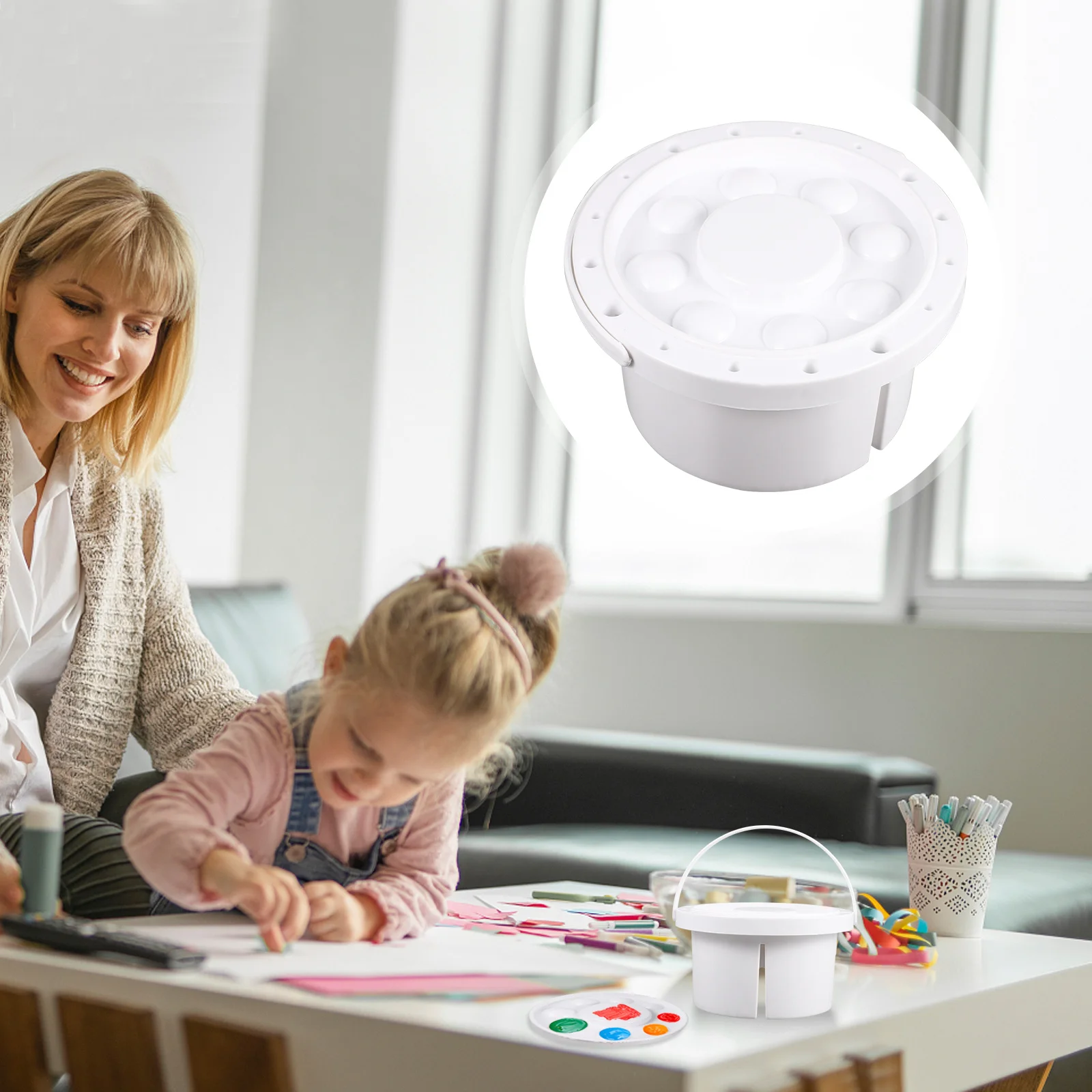 Secchio per pennelli Bacino per prendere il bagno Rondella bianca per lavaggio di pennelli