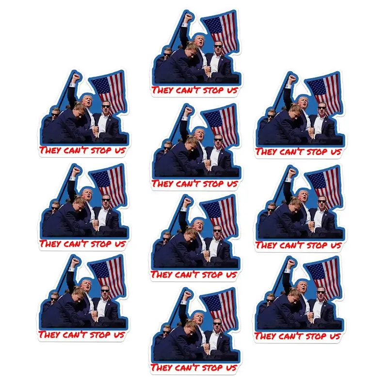 Assassination Picture Stickers 10 PCS Never Surrender Attempted Assassination Sticker Never Surrenderattempted Assassination