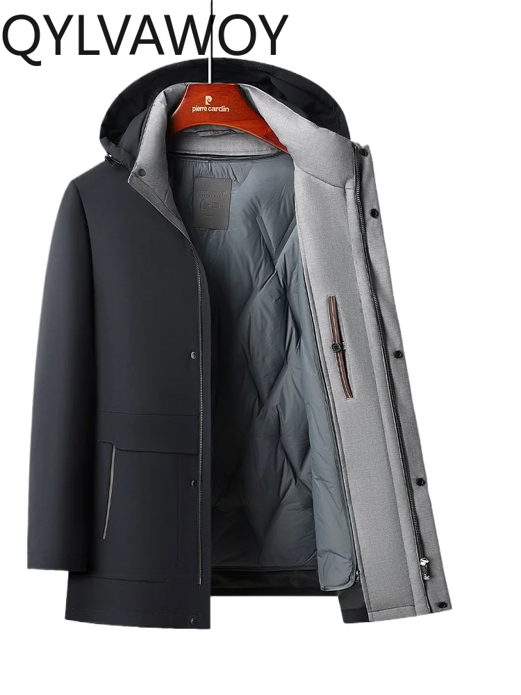 

QYLVAWOY Goose Down Jacket Men's Style 2024 New Thickened Warm Men's Clothing Winter Outerwear Middle-Aged Dad's Outfit LJ2587