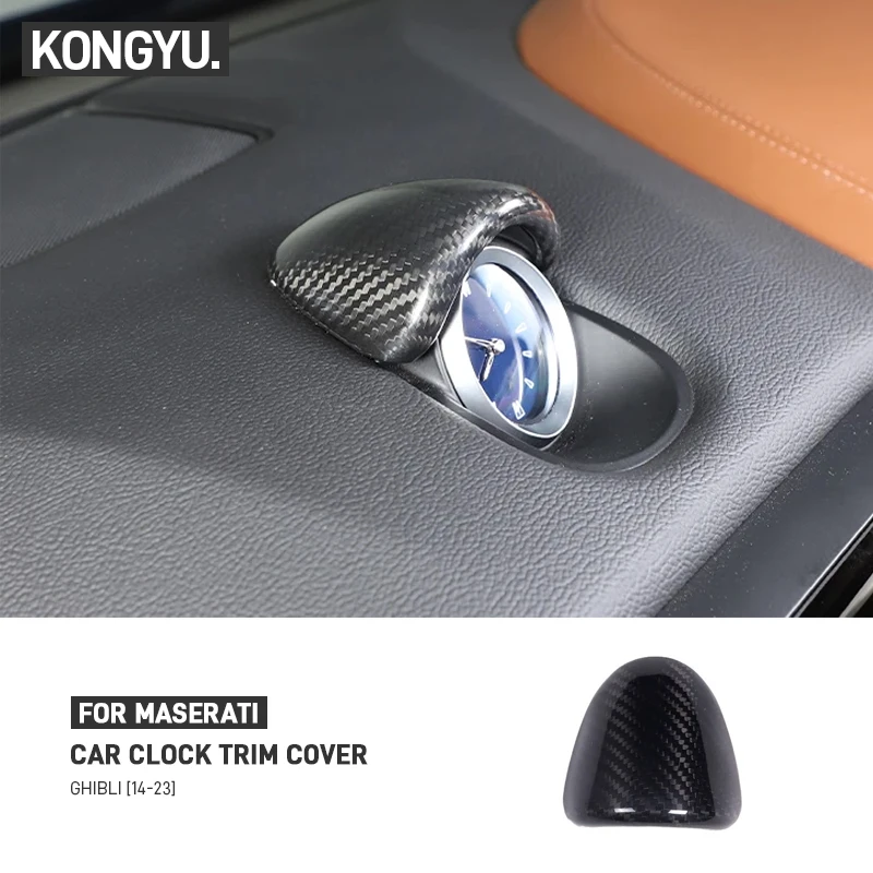 Para Maserati Ghibli 2014-2023, Cubierta Decorativa de Fibra de Carbono Real para el Reloj del Tablero Central del Automóvil, Adhesivo para Accesorios Interiores