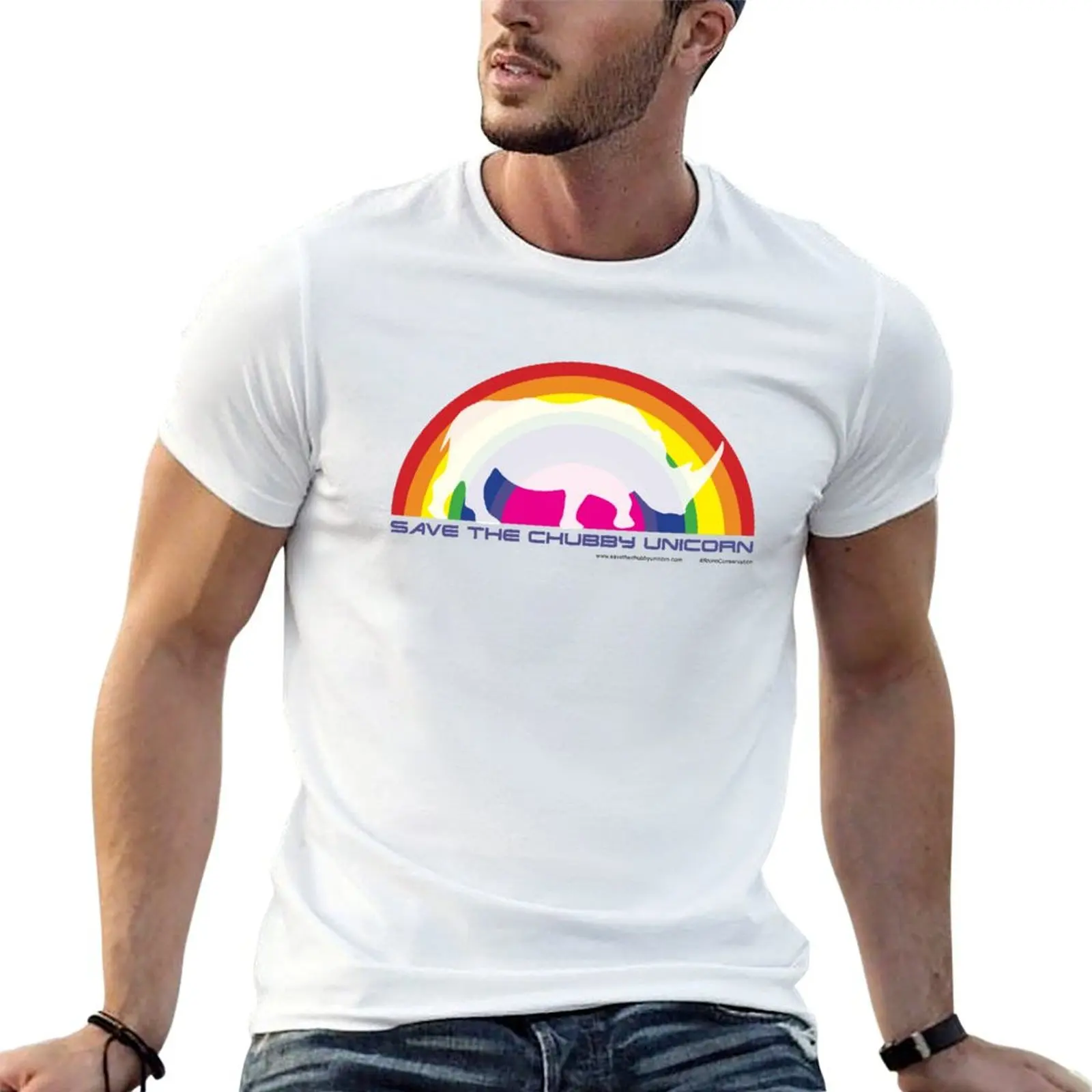 

Save The Chubby Unicorn Rainbows T-Shirt man tshirt men t shirt cotton 100% t shirt man plain T-shirt
