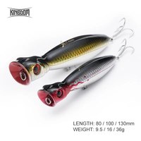 Kingdom Fishing Lures Floating Popper Artificial Hard Baits Wobblers 8cm 10cm 13cm TopWater Fishing Accessories Tackles For Bass