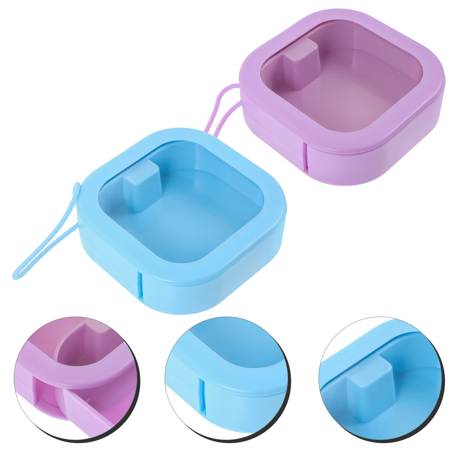 

2Pcs Small Jewelry Organizer Portable Storage Box Travel Jewelry Case Makeup Organizer for Women Earring Holder