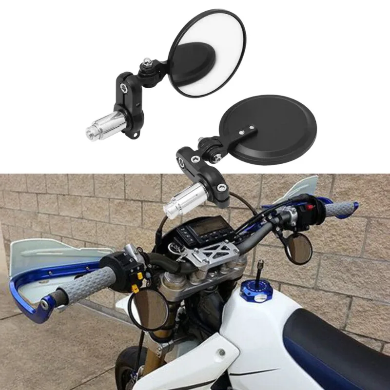 2PCS Universal Motorcycle Bike Modified Retro Folding Motorcycle Rearview Mirror Black Blank 22mm Moto Handlebar Rearview Mirror