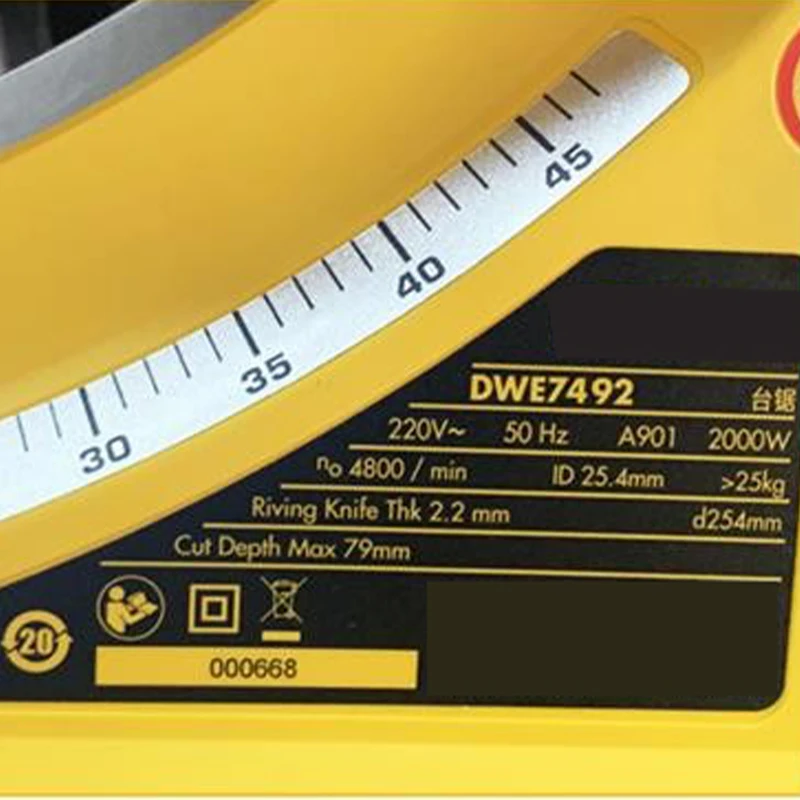 Electric Circular Saws Woodworking Sliding Table Saw Woodworking Table Saw Machine DWE7492 Portable Wood Cutting Machine 2KW