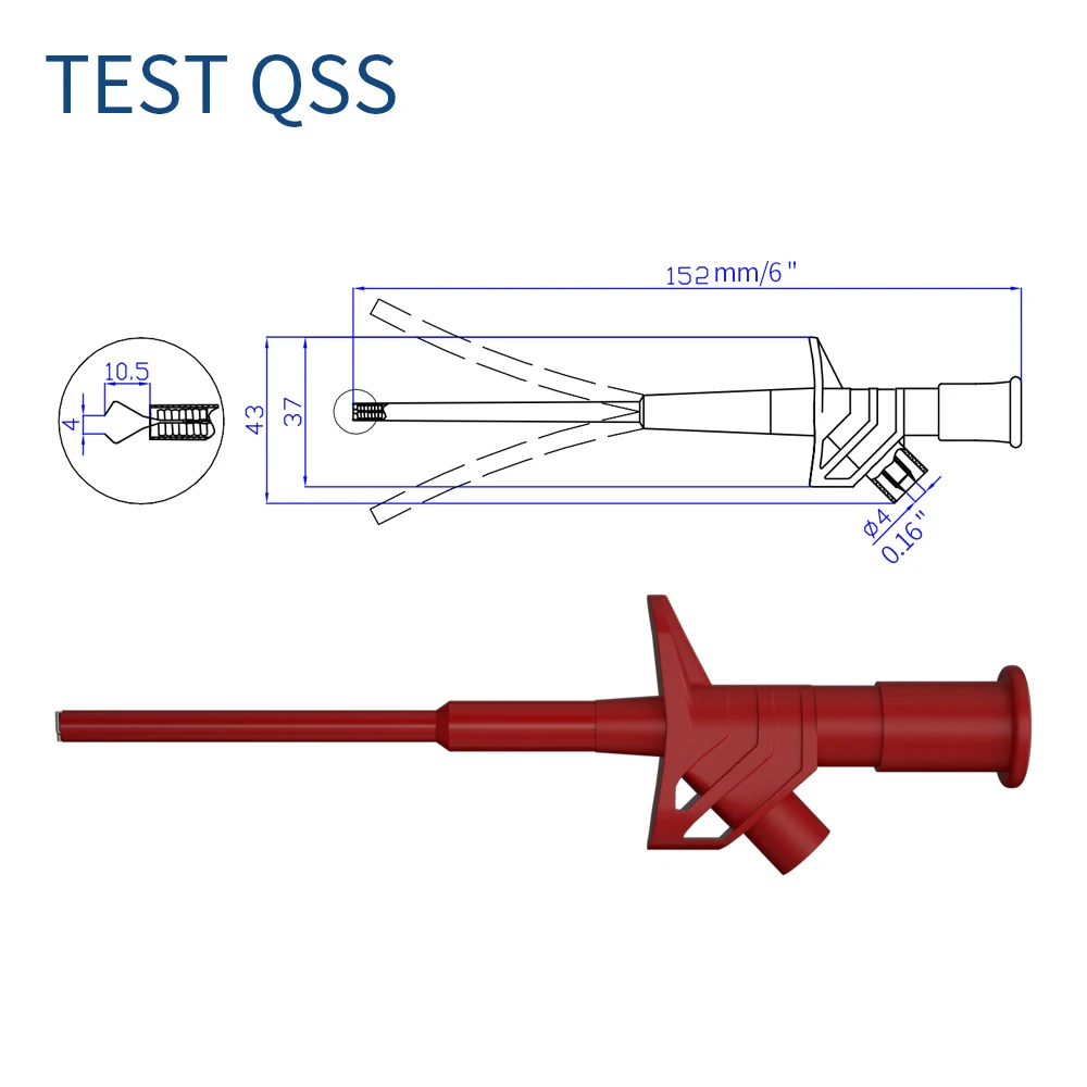 QSS Quick Test Hook Clip Professional Insulated High Voltage Flexible Grabber Testing Probe 4MM Banana Socket Q.30021