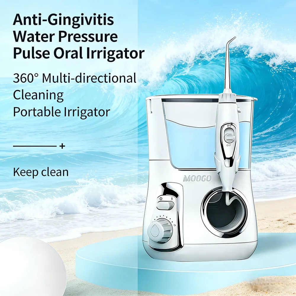 

Countertop Dental Water Flosser 10 Modes 800ML Large Capacity Electric Oral Irrigator Complete Oral Care Set with 5 Tips