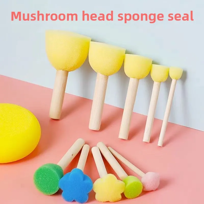 Kids Sponge Paint Brushes Set EVA Foam Roller Stamp Painting Tools for Toddlers DIY Crafts for Kindergarten Classroom