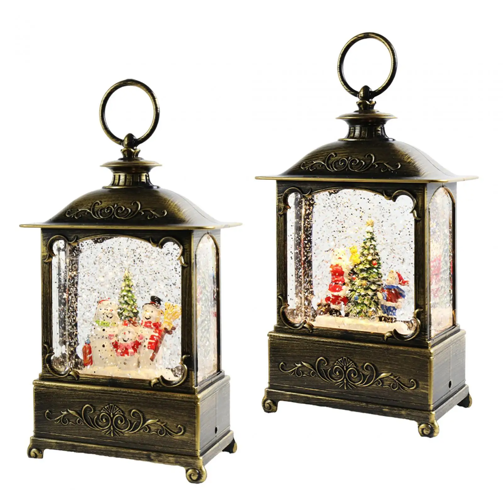 Glittering Christmas Music Box Lantern Christmas Ornament for Indoor Wedding