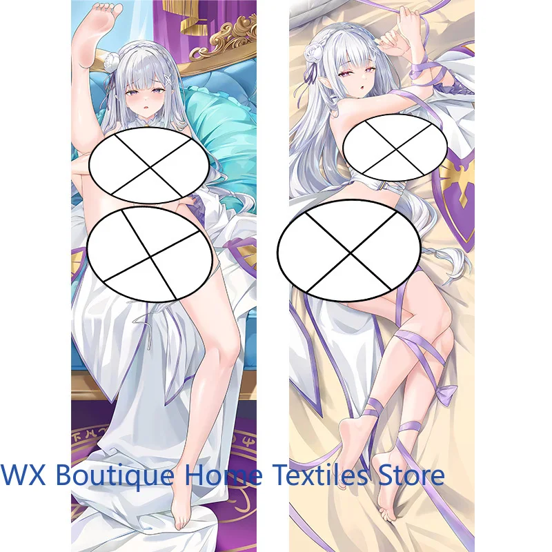 

Anime Re kara Hajimeru Isekai Seikatsu Emilia Dakimakura Pillow Case Soft Sofa Bedding Cushion Cover