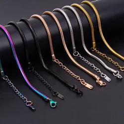 1/7pcs Kpop Chain High Quality Stainless Steel Chains Lanyards For Necklace Women Men Jewelry Making Supplies 3mm Accessories