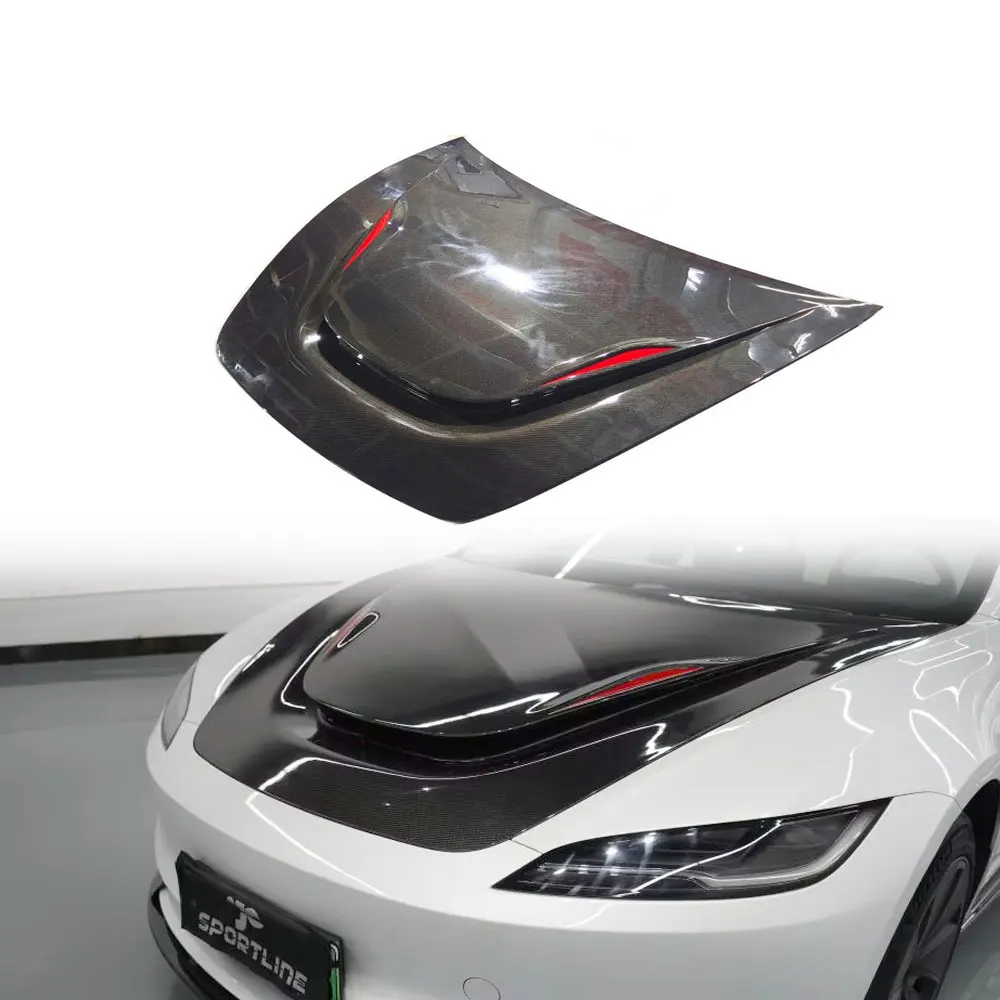 

Carbon Fiber Front Hood Bonnet Engine Cover For Tesla Model 3 Electric 2023 2024 EV Auto Parts