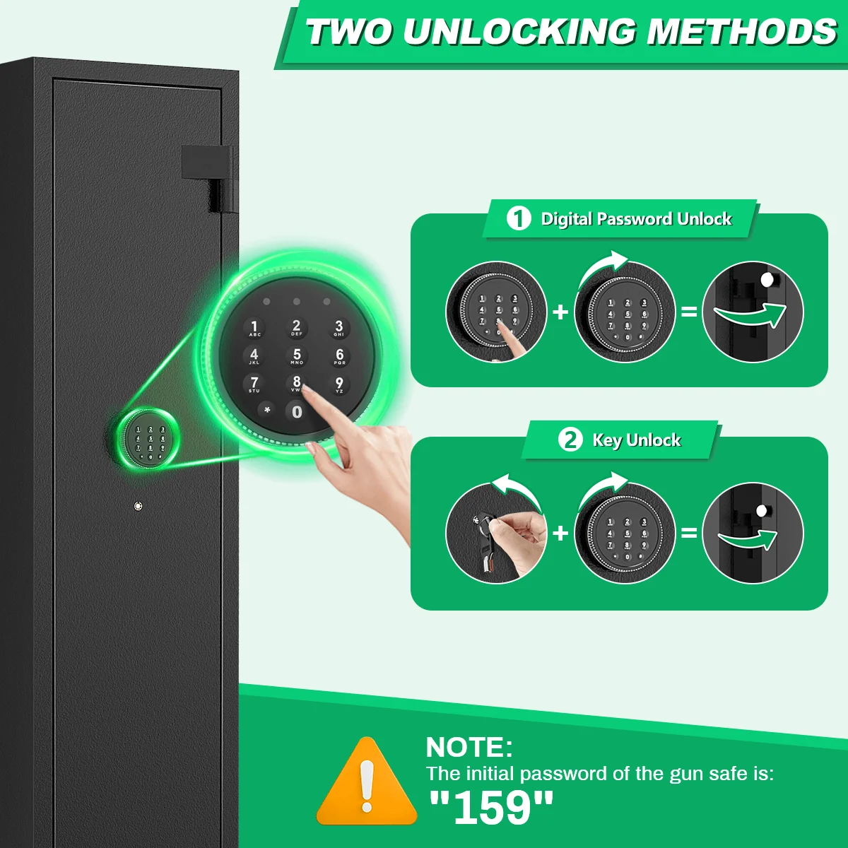 BESAFETY 2-4 Safes, Cabinets for Home Storage, Quick Access Safe with Alarm System