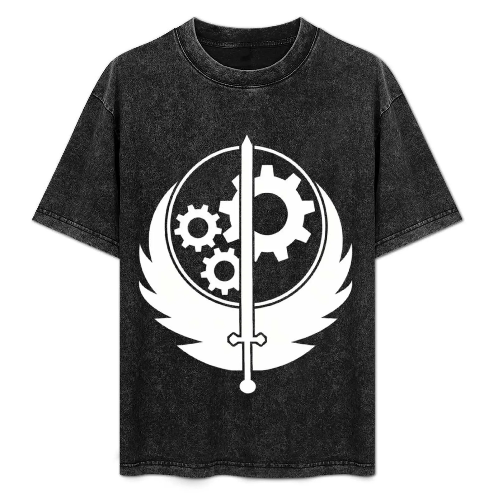 

Vintage Brotherhood Of Steel Logo T-Shirt Work Utility Short Sleeve Shirt