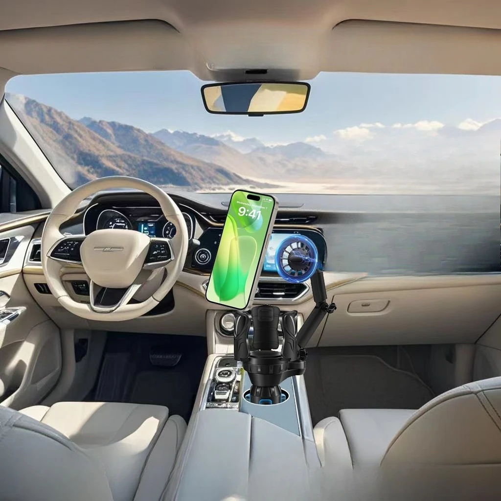 360 degree Rotation Magnetic Cell Phone Stand car Cup Holder Expander with Phone Mount Drink Cup Holder Adapter phone stand