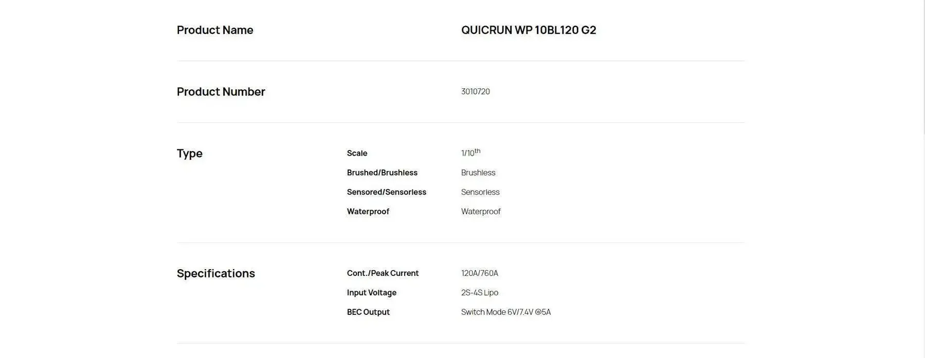 Hobbywing QUIRUN WP 10BL120 G2 Wasserdichter Bürstenloser Motor ​ ​ Controller ESC und 3652 & 3660 SL G2 Motor für Spielzeugautos 1/10 1/12 RC – Detail 8