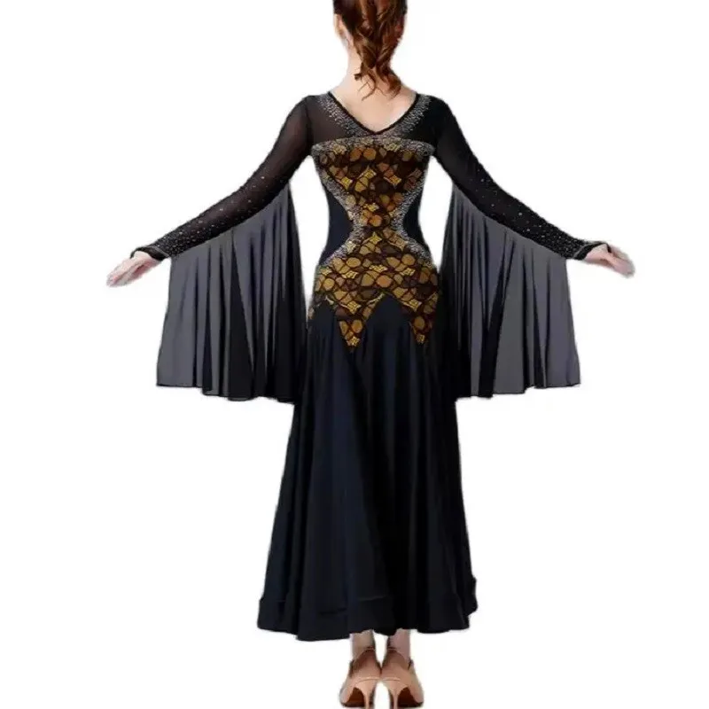 New Sequins  Flowy  Women Waltz  Ballroom Dress Standard Modern Dance Costumes Ballroom Wear Tango Rumba Dancing Dress Clothes