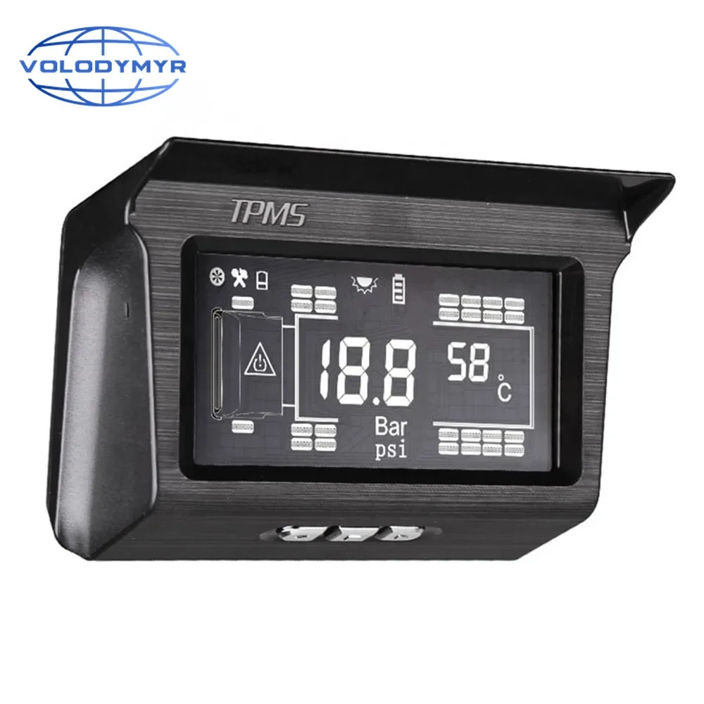 

Volodymyr Wheels Tire Pressure Monitoring System Solar Power Trailer Bus Truck TPMS 188Psi External Sensor 6-8-10-12-14-16-18-26