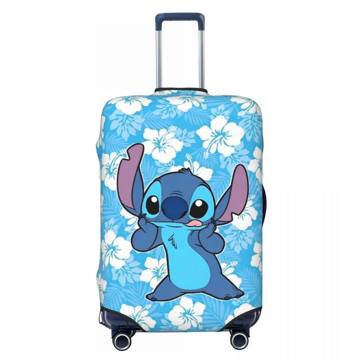 MINISO Stitch Cartoon Custom Suitcase Cover Cruise Trip Vacation Practical Luggage Accesories Protector