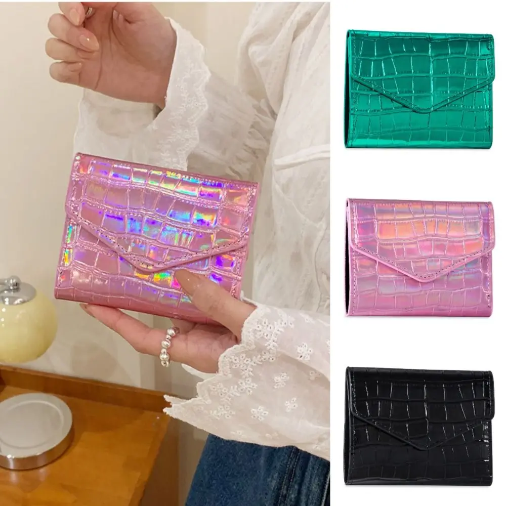

Sweet Ultra-thin Laser Women's Wallet PU Leather Large Capacity Coin Purse Multi-card Slot Portable Card Holder Outdoor