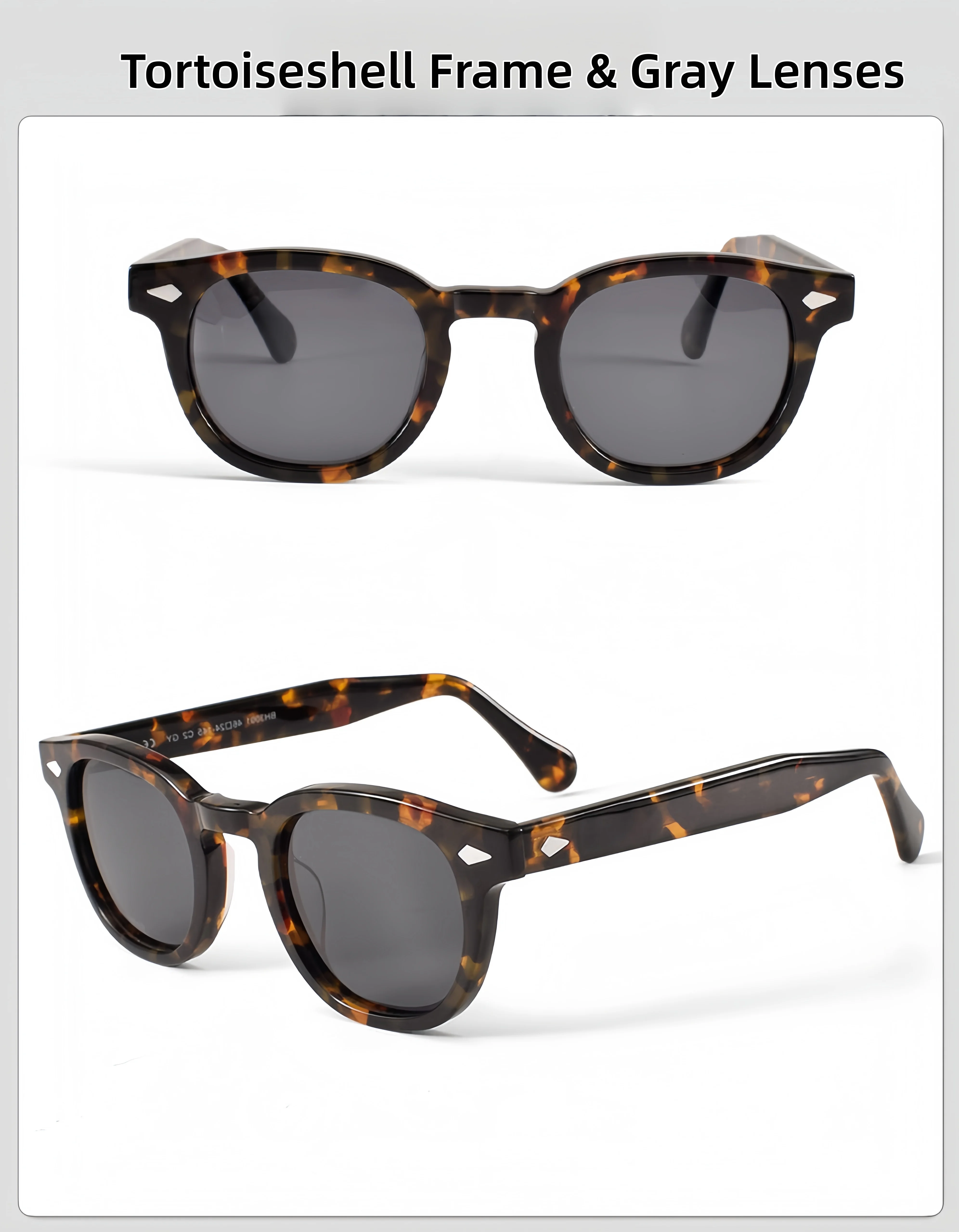 LEMTOSH Style Premium Moscot Design Klassische Retro-Sonnenbrille aus quadratischem Acetat, polarisiert, UV-Schutz für den Außenbereich, für Damen und Herren – Detail 8