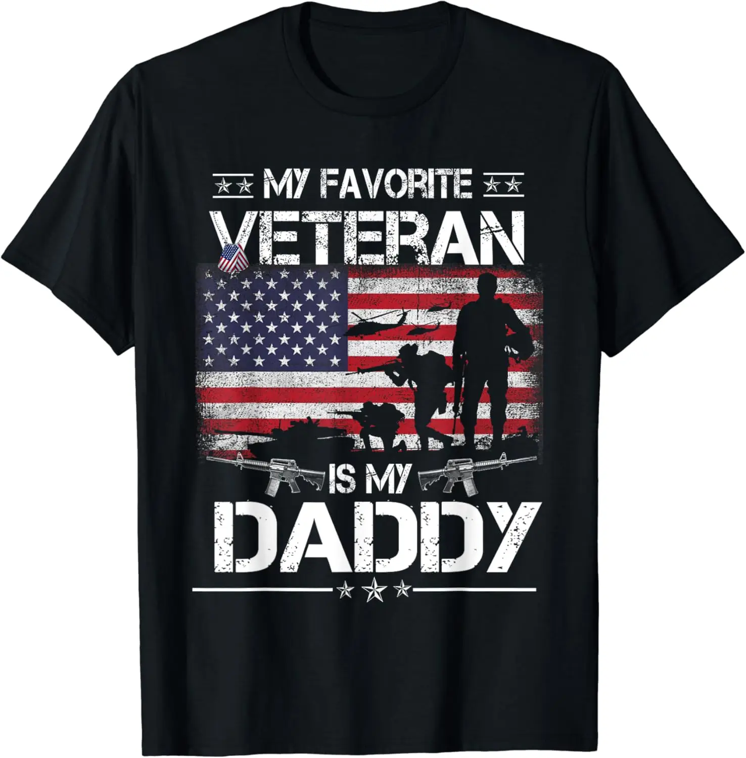 My Favorite Veteran Is My Daddy - Flag Father Veterans Day T-Shirt