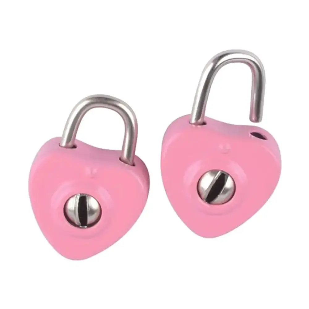 1Set Luggage Lock Archaize Padlocks Old Antique Vintage Style Heart Shaped Security Key Lock Mini Portable Journal Book Lock