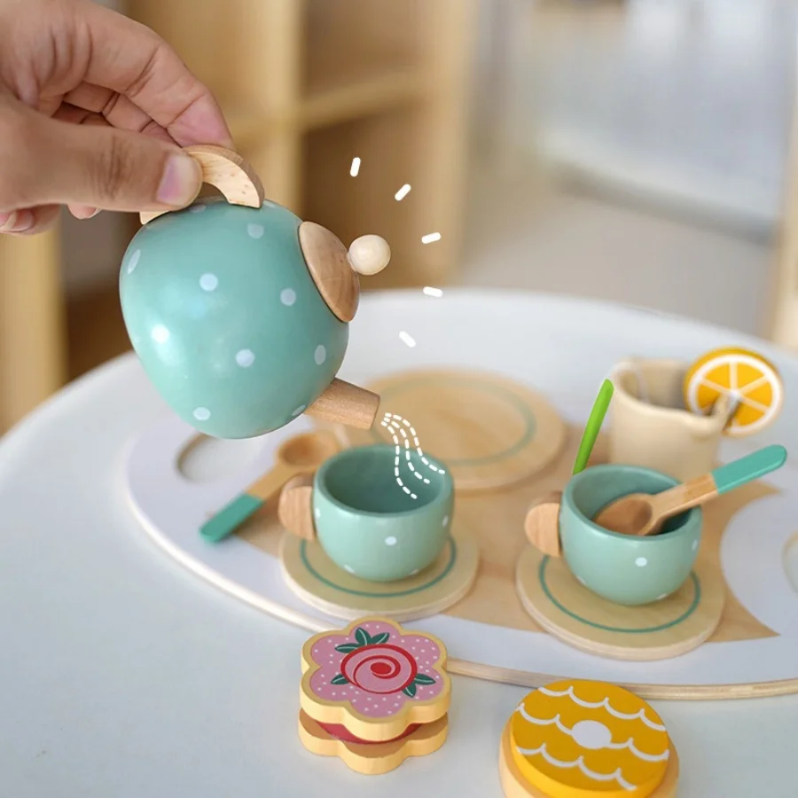 Nordic Home Simulation Teapot Tea Set Girl Afternoon Tea Kitchen Toys Children Kindergarten Birthday Gift