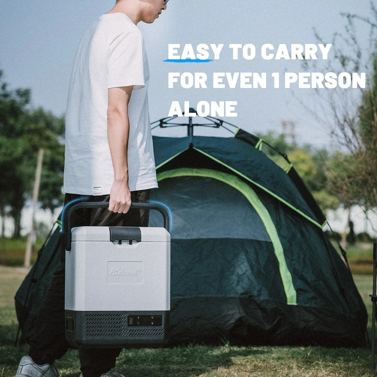 Electric Control Ice Dual Detachable Battery Fishing Dc Compressor Camping Picnic  Cooler Box