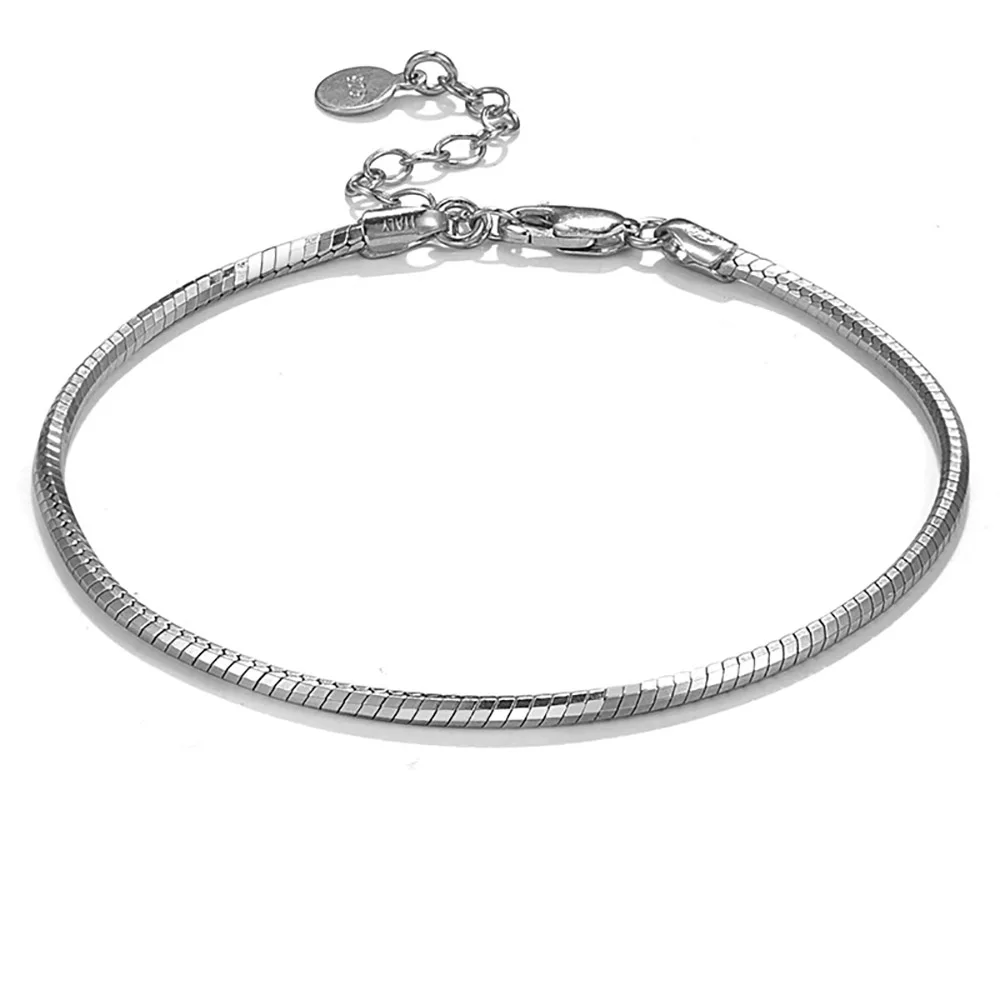 Pure 925 Sterling Silver Men's and Women's Bracelet Snake Bone