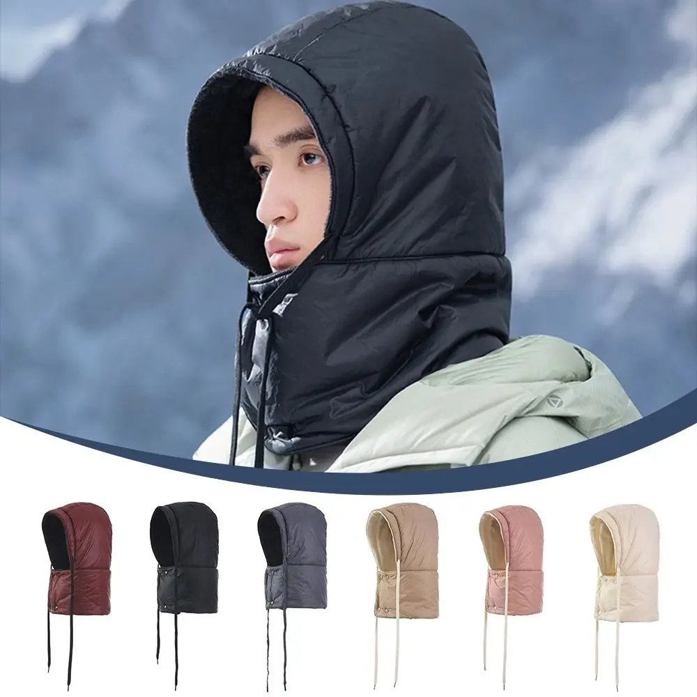 

Fashion Plush Winter Warm Hat Windproof Neck Warmer Beanies Cap Keep Warm Thickened Integrated Scarf Hat Set Unisex