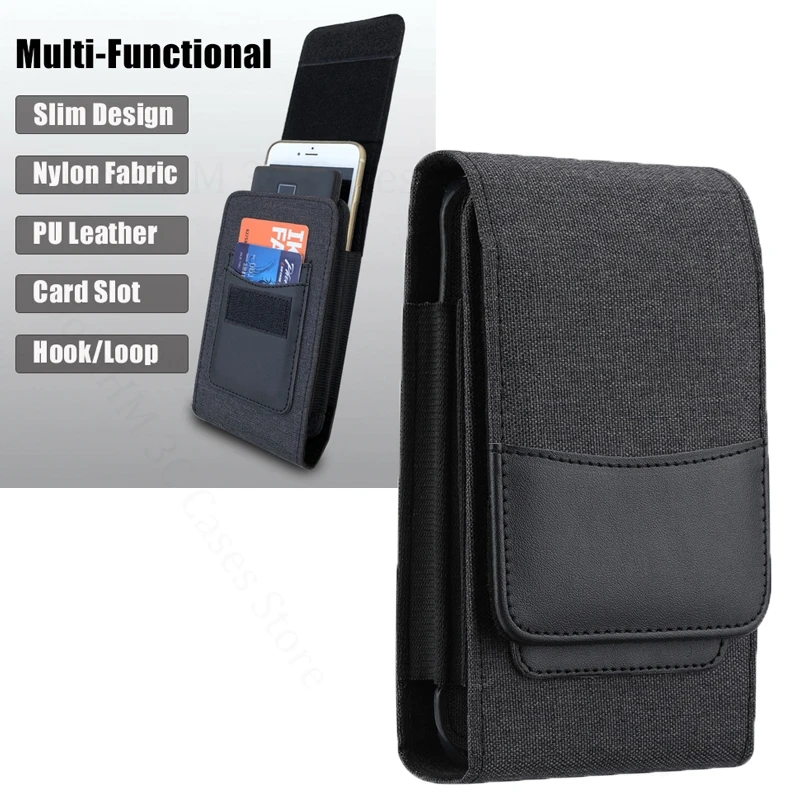 

Nylon Leather Phone Case For ZTE nubia Z80 Z60 Z70S Ultra Card Pocket Holder Waist Bag Phone Pouch Nubia Z70 Ultra Z60S Z50S Pro