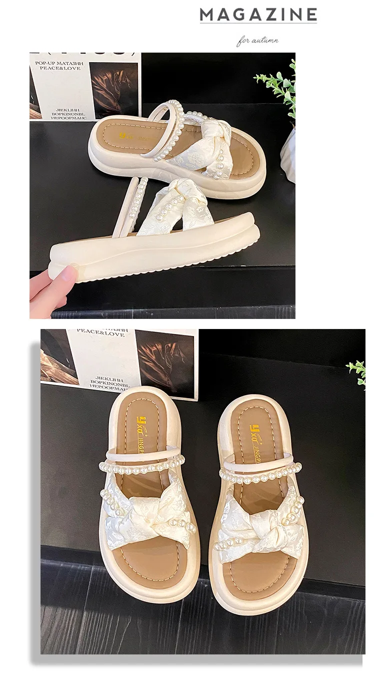 For Wholesale 2025, Slippers Outer Wear Flat-Bottomed Summer In One-Character Cross-Strap Of The Women'S New