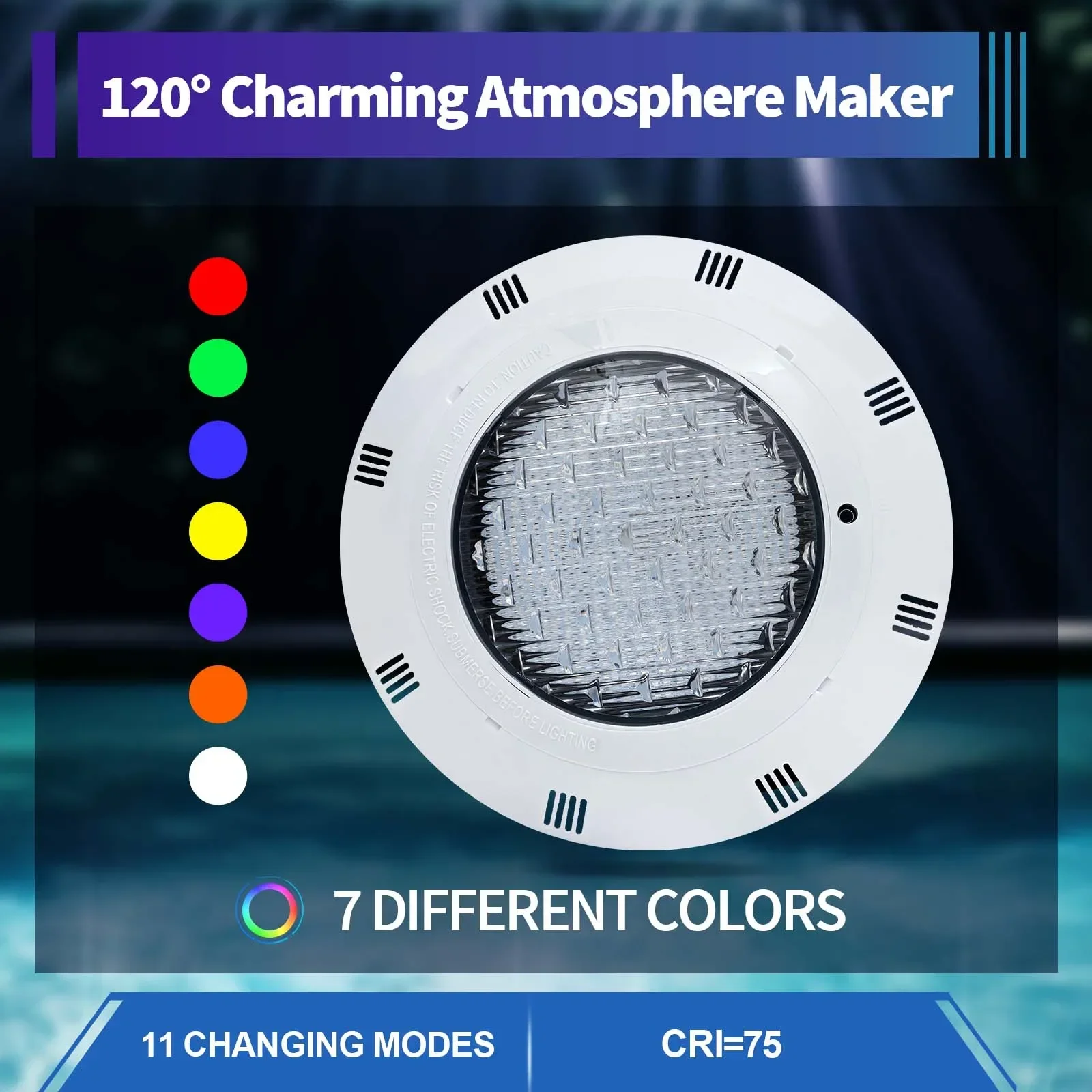 

Swimming Pool LED Light RGB Underwater Light IP68 W/ Remote Spa Underwater Light Waterproof Lamp AC12V 45W