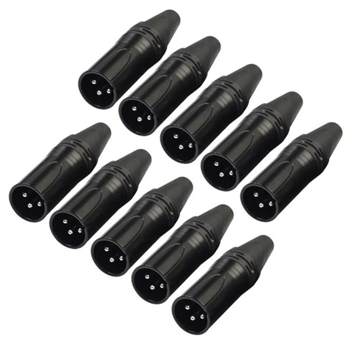 A76I 10pcs DIY 3Pin XLR Adapter Socket XLR Aviation Connector Welding Head Microphone Cable Connector(Male)