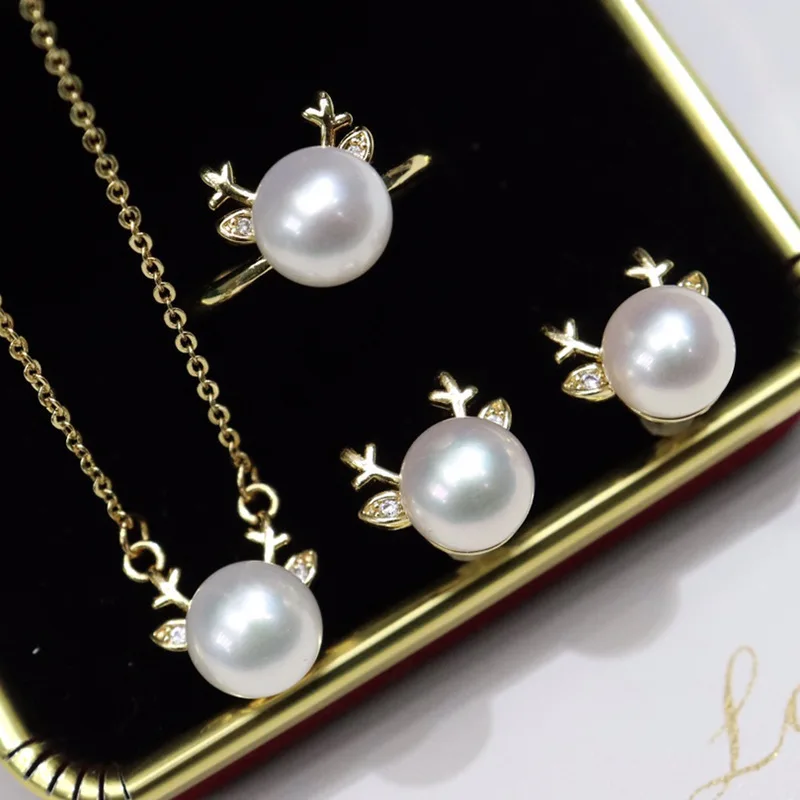 

Yilu You Freshwater Pearl Necklace Set for Women, Perfectly Round with Minor Flaws, Smooth Fashionable, Simple and Versa
