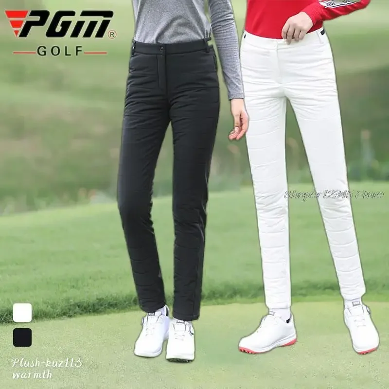 Pgm Women Winter Thick Golf Pants Warm Female Casual Cotton Pants Ladies Slim Fit  Long Trousers High Waist Velvet Sweatpants