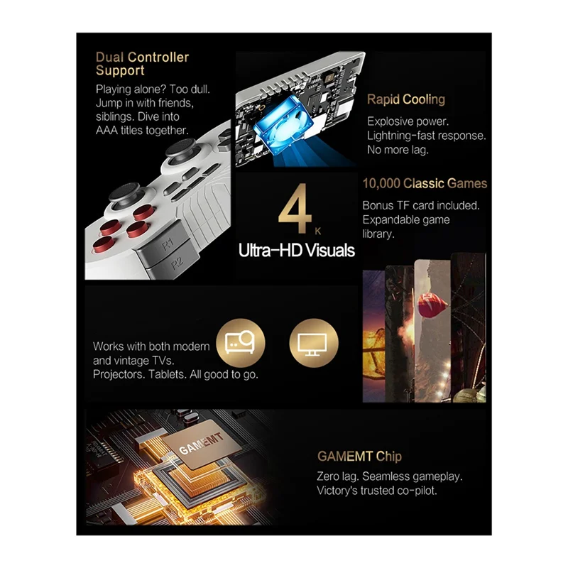 

B30C-K8 Video Game Console 3D PSP 4K HD Output Open Source System Dual Controller 2.4G Fast Cooling Video Game Console 128G Dura