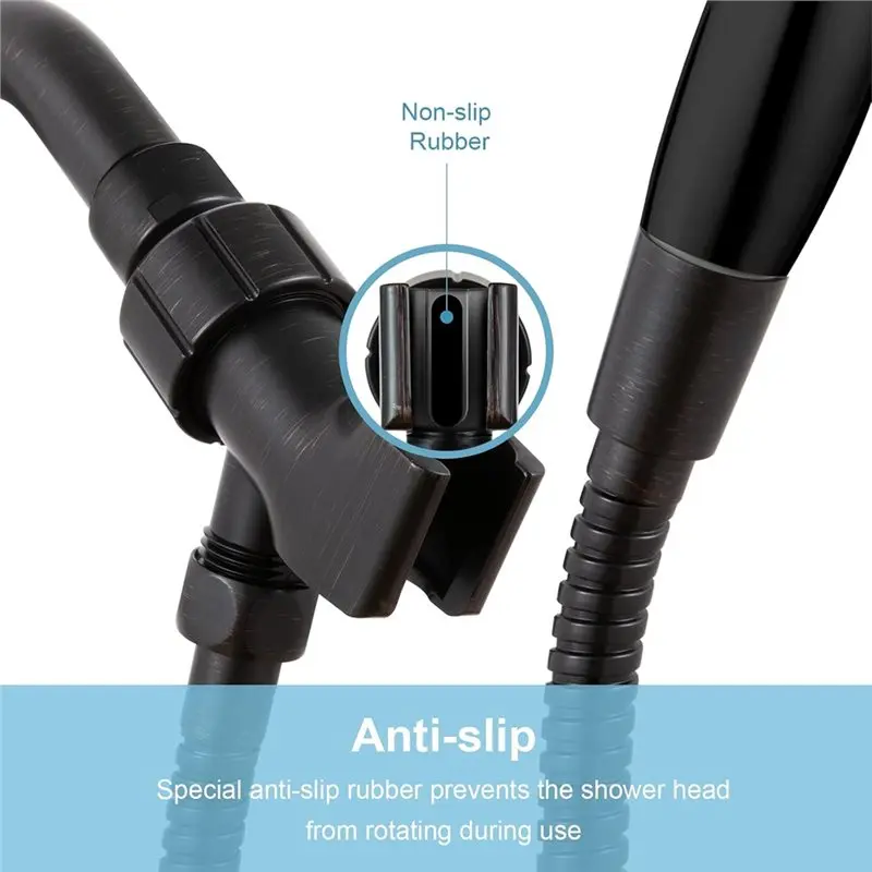 AWAH Adjustable Oil Rubbed Bronze Shower Head Holder For Handheld Shower Heads, 1/2