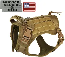 Dog Cloth Tactical Service Vest Harness Outdoor Training Handle Water-Resistant Comfortable Military Patrol K9