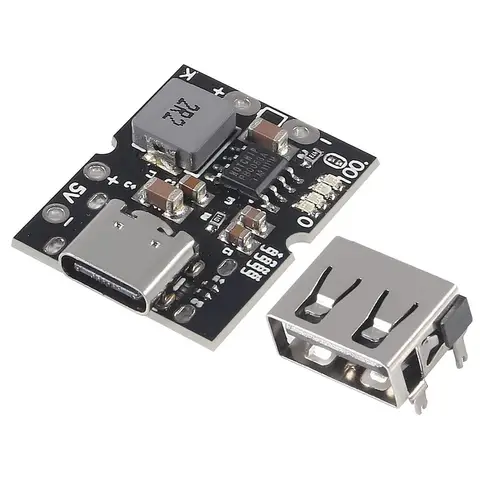 5Pcs/Lot Type-C USB 5V 2A Boost Converter Step-Up Power Module Lithium Battery Charging Protection Board LED Display USB Charger